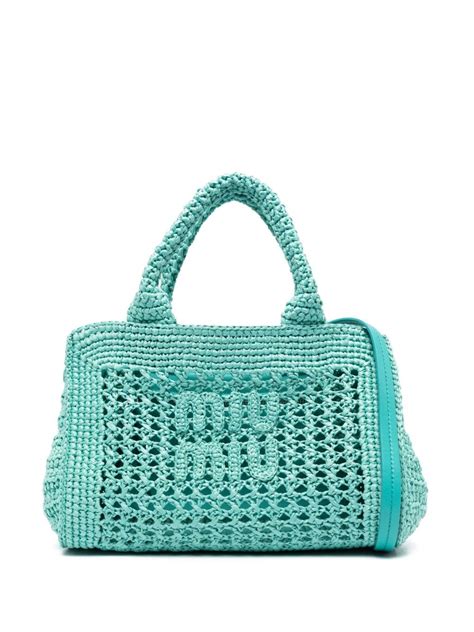 miumiu raffia bag|Small raffia tote bag in orange .